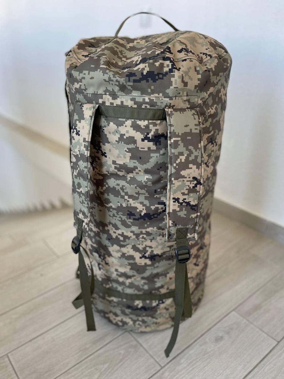 Баул армейский всу пиксель на 120 л, тактическая транспортная сумка-баул, армейские спецсумки и рюкзаки - фото 3 - id-p2136628791