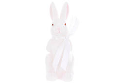 Фігурка декоративна Кролик з флоковим напиленням 5*13см, колір - білий