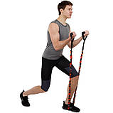 Еспандер плечовий трубчастий із ручками у захисному рукаві навантаження 16 кг Zelart FI-7834-35, фото 8