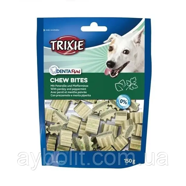 Ласощі Trixie DentaFun Chew Bites 150 г жувальні шматочки з петрушкою і м'ятою для собак (4053032002654)