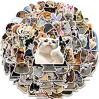 Наклейки коты собаки Мем стикеры котики собачки животные приколы 20шт