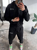 Мужской спортивный костюм с надписью (черный) отличный практичный на весну верх мастерка с капюшоном sarn1