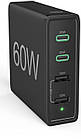 Універсальний зарядний пристрій Hama 2 x USB-C PD/QC, 2 x USB-A, 60 W Black, фото 2
