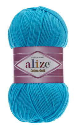 Нитки пряжа для в'язання бавовна акрил COTTON GOLD ALIZE Коттон Голд Алізе № 16 - синій