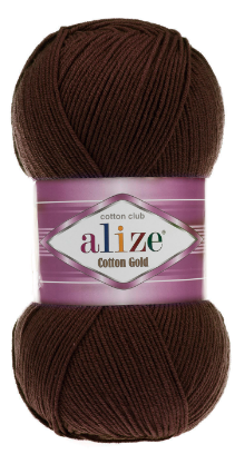 Нитки пряжа для в'язання бавовна акрил COTTON GOLD ALIZE Коттон Голд Алізе № 26 - коричневий