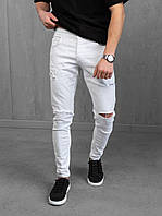 Рваные джинсы мужские белые