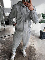 Мужской спортивный костюм с надписью (серый) отличный практичный на весну верх мастерка с капюшоном sarn3