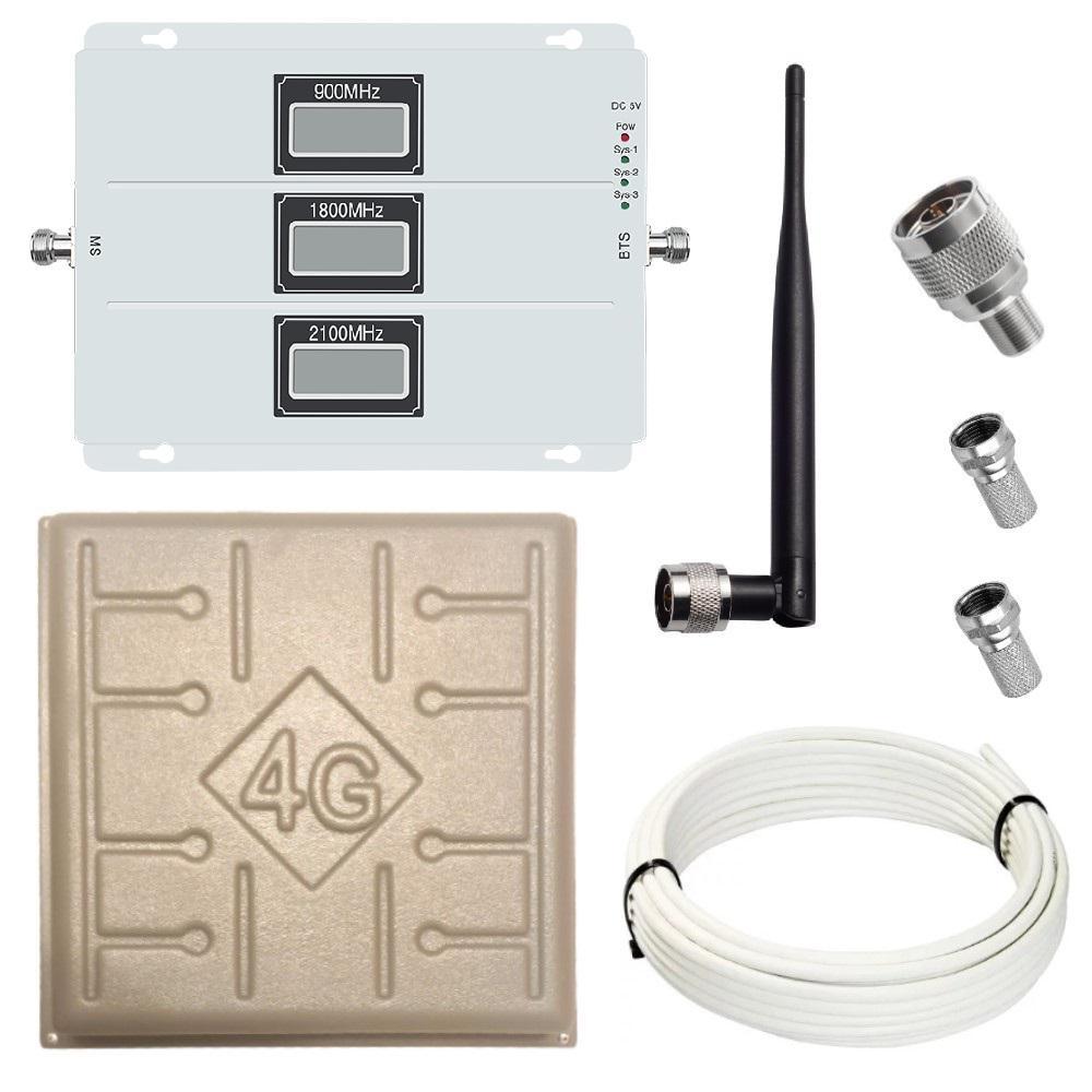 Репітер підсилювач мобільного зв'язку і інтернету Lintratek KW20L-GDW GSM 3G 4G 900 1800 2100 МГц (17/I дБі), фото 1