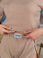 Жіноча піжама трикотажна для жінок кофта і шорти костюм для дому жіночий 4773, фото 5