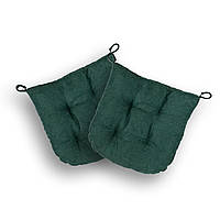Комплект подушек на стул 40х40см 2 шт. квадратная на липучках для садовых стульев ткань Изумрудный