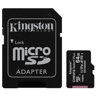 Kingston 64GB microSDXC Canvas Select Plus 100R A1 C10 Card + ADP Карта пам'яті