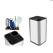 Підставка для ножів і приладдя 2 в 1, квадратна