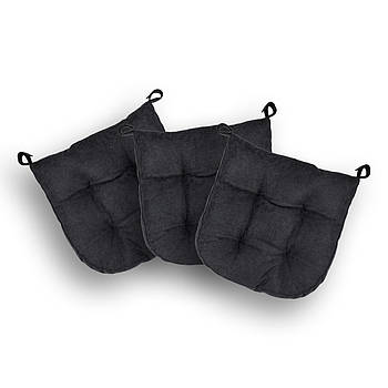 Комплект подушок на стілець 40х40см 3 шт. квадратна на липучках для садових стільців тканина