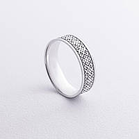 Обручальное кольцо "Вышиванка" в белом золоте 240511100 INTERSHOP