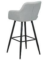 Набор из 2 бархатных барных стульев светло-серого цвета CASMALIA