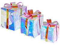 Набор из 3 светодиодных украшений Рождественские подарки 25 см Многоцветный CAPELLA