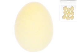 Набір (6шт) декоративних яєць з флоковим напиленням, 3*4см, пастельний жовтий