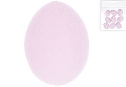 Набір (6шт) декоративних яєць з флоковим напиленням, 3*4см колір - лавандовий,