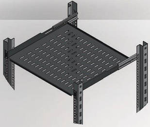 MIRSAN Полиця регульована 19" 1U 450-540, RAL 9005