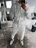 Мужской спортивный костюм с надписью (белый) отличный практичный на весну верх мастерка с капюшоном sarn5