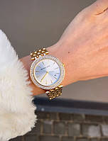 Жіночий стильний молодіжний золотистий годинник на руку на металевому ремінці Майкл Корс