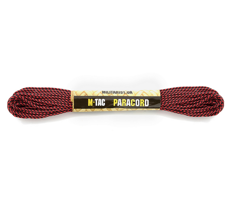 Мотузка шнур паракорд M-Tac paracord Minicord тип III Black/Red 10270169