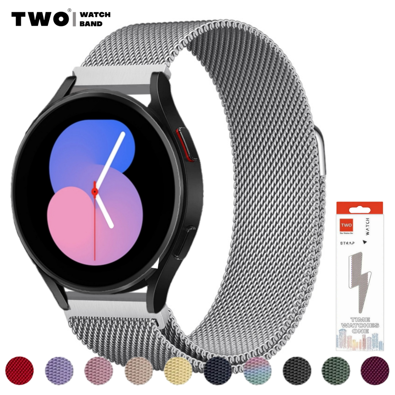 Ремінець міланська петля для Samsung Galaxy Watch 5/ 5 Pro Сріблястий