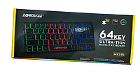 Проводная игровая клавиатура ZORNWEE MK-515 Черная с RGB подсветкой 64 клавиши