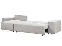 Правый тканевый угловой диван-кровать с местом для хранения светло-серый LUSPA
