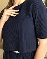 Жіноча піжама трикотажна для жінок кофта і шорти костюм для дому жіночий 4202, фото 3