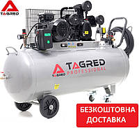 Компрессор масляный трехцилиндровый TAGRED TA309X 4.1кВт 200л компрессор поршневой с ременным приводом