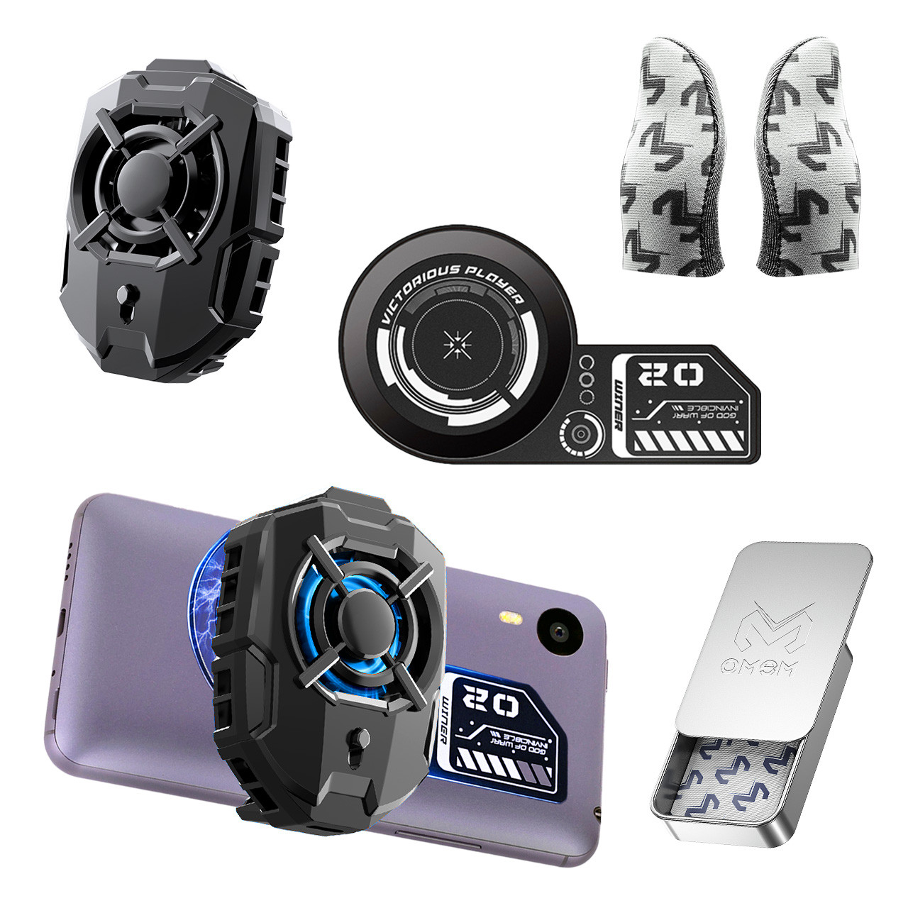 Комплект охолодження телефона MEMO: теплопровідна магнітна пластина VC01 + кулер Пельтьє DLA7 для смартфона напальчники FS02, фото 1