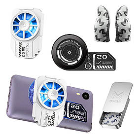 Комплект охолодження телефона MEMO: теплопровідна магнітна пластина VC01 + кулер Пельтьє FL-A2 з аккумулятором напальчники FS02