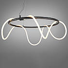 Сучасна світлодіодна люстра шланг 48 Вт колір каркасу чорний хром D-0863-D800BHR, фото 2