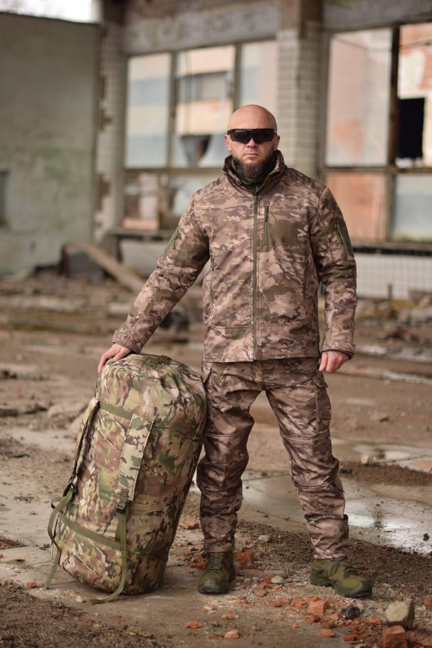 Крепкий армейский рюкзак, баул 120 л для ВСУ, баул мультикам на 120 литров, сумка-баул тактический военный - фото 1 - id-p2136699535