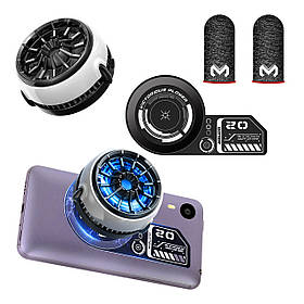 Комплект охолодження телефона планшета MEMO: теплопровідна пластина VC01 + магнітний кулер Пельтьє CX03 напальчники FS01