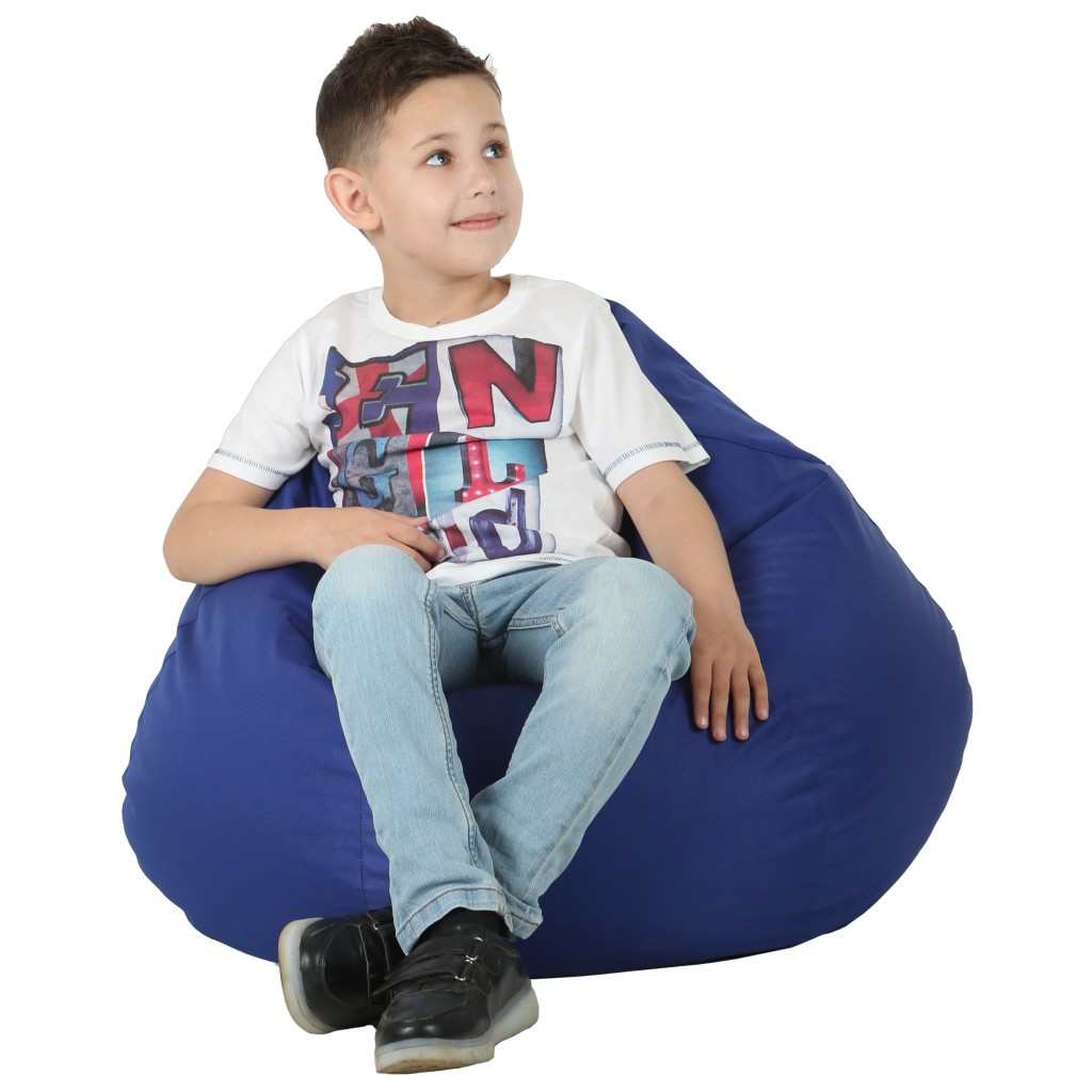 Бескаркасное кресло-груша 80*100 см синее с чехлом, бескаркасное кресло для детей и взрослых ткань оксфорд + - фото 3 - id-p2136701052