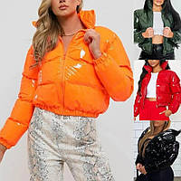 Куртка женская демисизонная короткая оранжевая . Женская куртка весенняя Оранжевая