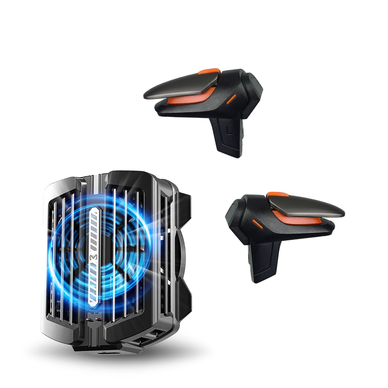 Ігровий комплект MEMO для телефону: кулер магнітний Пельтьє CX12, тригери R15, охолодження pubg, фото 1