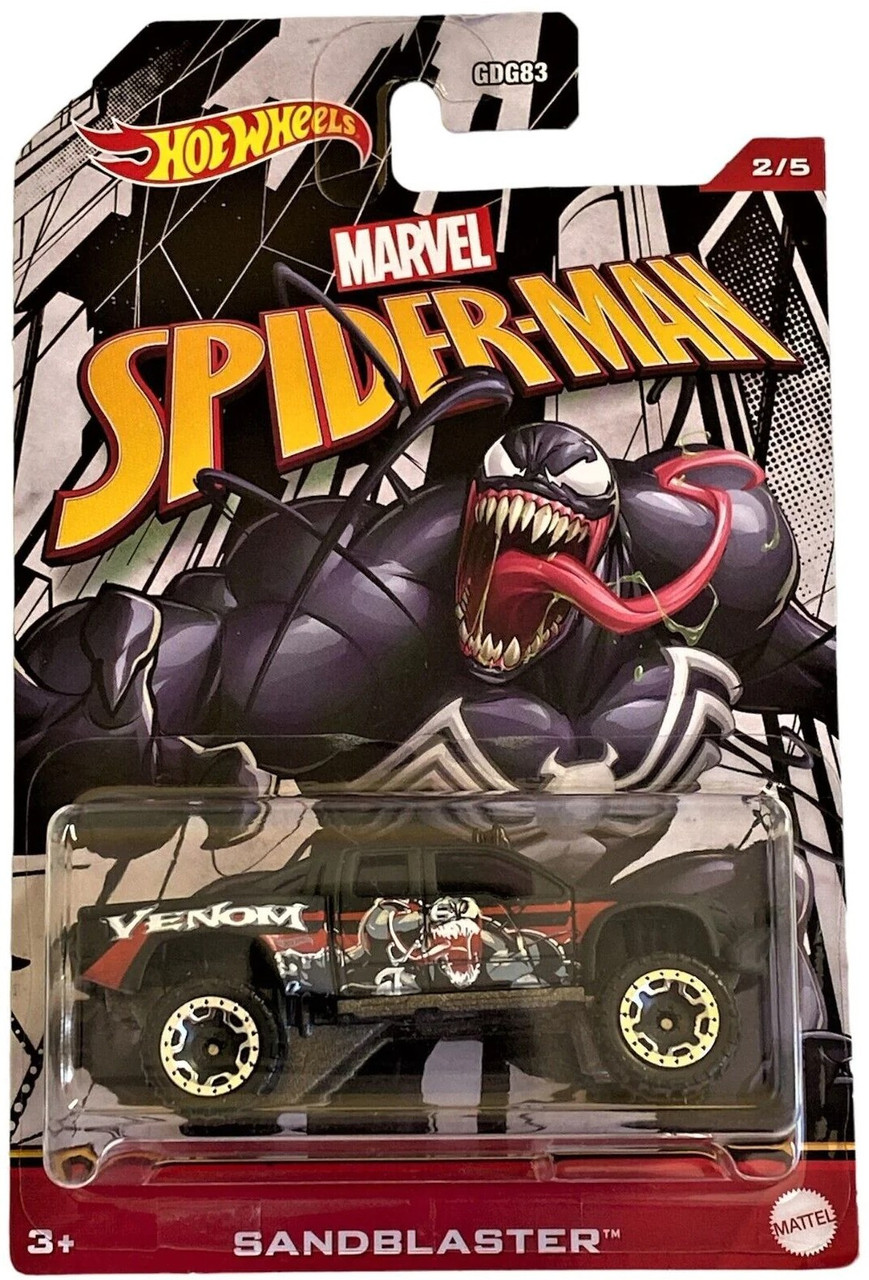 Машинка Hot Wheels - Sandblaster - 2022 Marvel Spider-Man (2/5) - Venom - HDG77