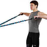 Еспандер плечовий трубчастий з ручками у захисному рукаві навантаження 25 кг Zelart FI-7834-55, фото 9