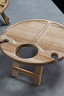 Винний столик, дерев'яна менажниця,піднос, дошка для подачі, дошка для нарізки, 35х35х17см.