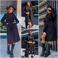 Женское кашемировое демисезонное пальто. Размер: 42-44, 46-48, 50-52. Цвет: черный, мокко.