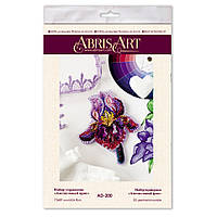 Набор для вышивки бисером украшения "Аметистовый ирис" Abris Art AD-200 на натуральном холсте, Toyman