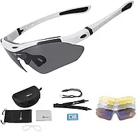 Захисні тактичні спортивні окуляри з поляризацією RockBros білі 5 комплектів лінз XE, код: 8447015