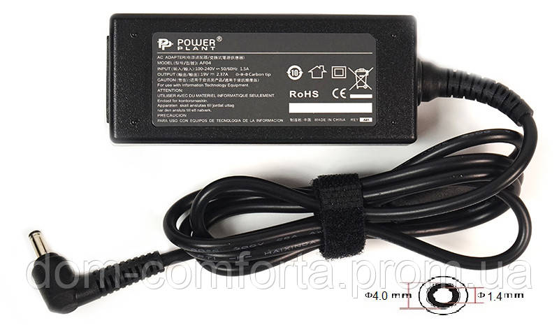 Блок живлення для ноутбуків PowerPlant ASUS 220V, 19V 45W 2.37A (4.0*1.4) DL