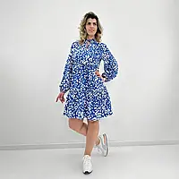 Легка жіноча сукня в стилі оверсайз з довгими рукавами