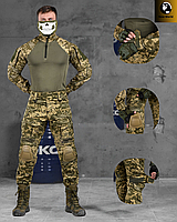 Военный демисезонный костюм с затяжками под коленями тактическая форма пиксель