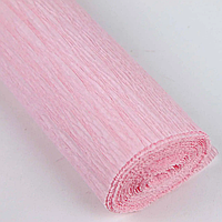 Гофрированная Креп бумага нежно-розовая плотность 100 г/м2, размер рулона 0,5 м*2.5 м