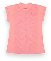 Блуза детская для девочки GABBI BLZ-21-2 Гипюр Коралловый на рост 128 (12878) XE, код: 8454360